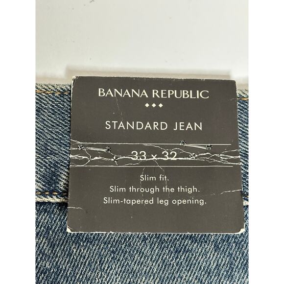Banana Republic NWT Slim Fit Standard Jeans Blue Medium Wash Casual 33 x 32 - Picture 3 of 9